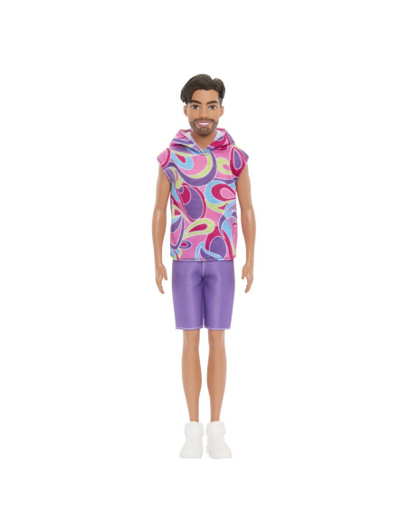 MTDWK44_HRH26,Barbie Papusa Baiat Fashionistas Brunet Cu Barba Si Tricou Cu Gluga