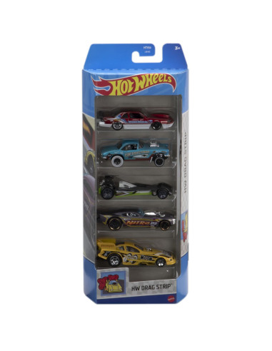 MT1806_HTV54,Set 5 Masini Hot Wheels Cu Design Hw Drag Strip