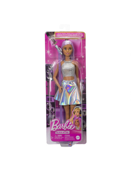 MTJCW42,Barbie Papusa Barbie You Can Be Set Barbie Star Pop Si Microfon