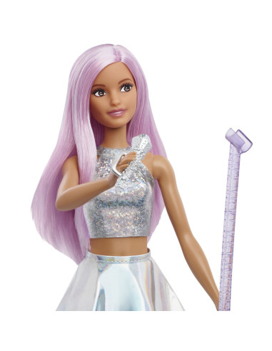 MTJCW42,Barbie Papusa Barbie You Can Be Set Barbie Star Pop Si Microfon