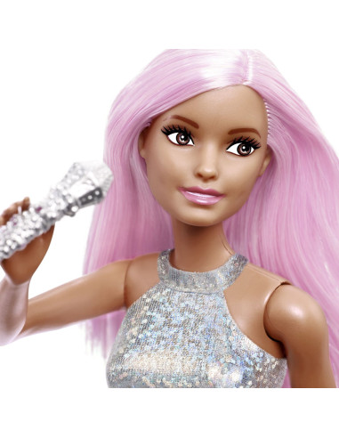 MTJCW42,Barbie Papusa Barbie You Can Be Set Barbie Star Pop Si Microfon