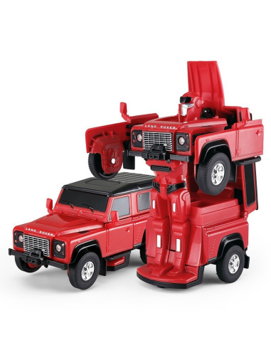 Ras62000_Rosu,Masinuta Metalica Convertibila Land Rover Defender Rosu Cu Scara 1 La 32