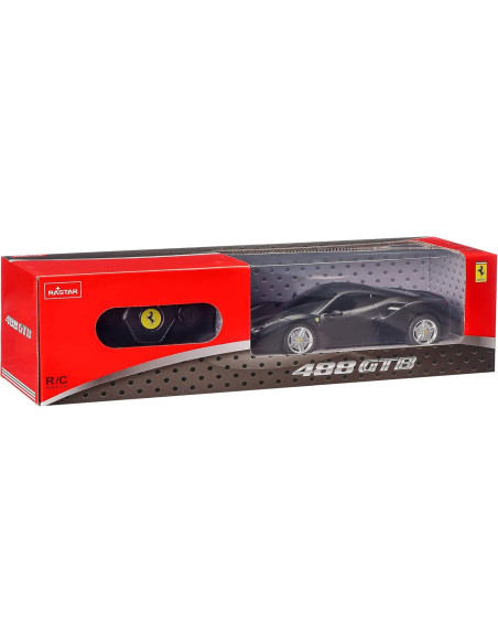 Ras76000_Negru,Masina Cu Telecomanda Ferrari 488 Gtb Negru Scara 1 La 24
