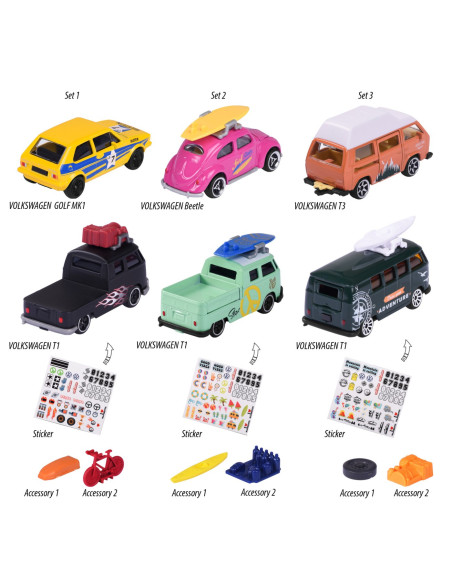 VV-212055006,Majorette Set 2 Masinute Volkswagen