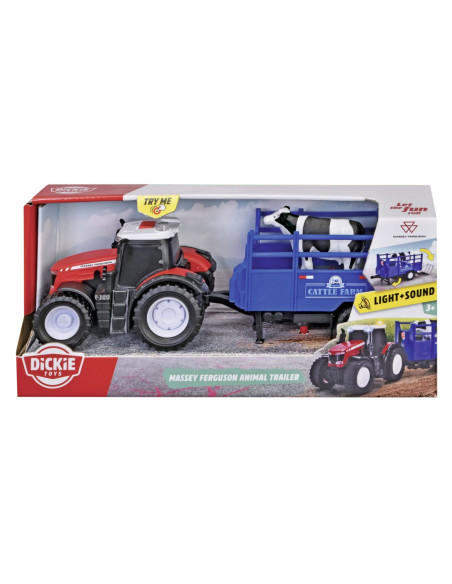 VV-203734003,Dickie Massey Ferguson Tractor Si Remorca Cu Sunete Si Lumini