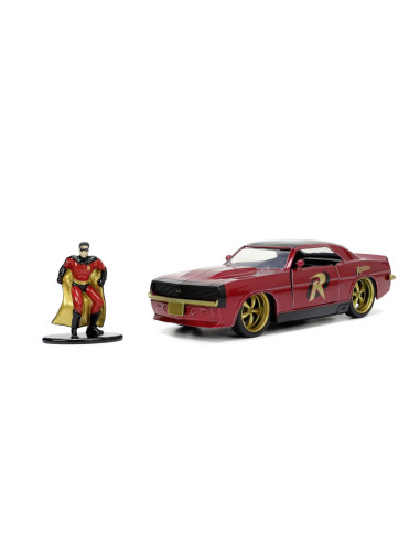 VV-253253011,Jada Batman Set Figurina Robin Si Masinuta Metalica Chevrolet Camaro 1967 Scara 1:32