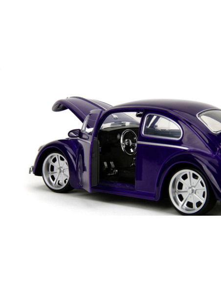 VV-253255076,Jada Wednesday Set Masinuta Metalica Volkswagen Beetle 1:24 Si Figurina Metalica Wednesday 7cm