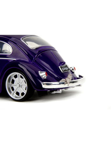 VV-253255076,Jada Wednesday Set Masinuta Metalica Volkswagen Beetle 1:24 Si Figurina Metalica Wednesday 7cm