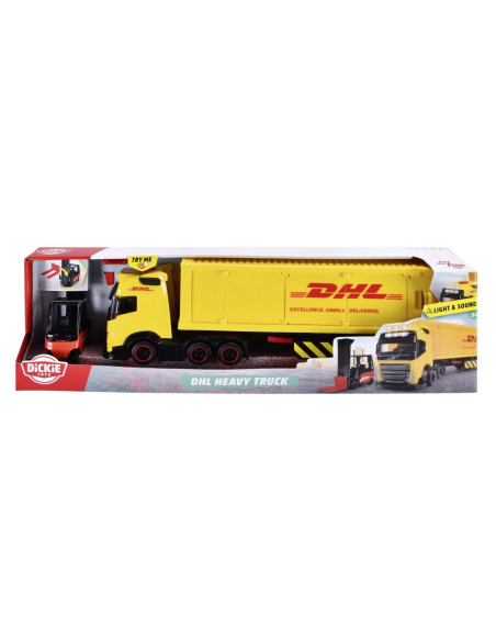 VV-203747018,Dickie Set Camion Dhl Si Stivuitor Cu Sunete Si Lumini 35cm