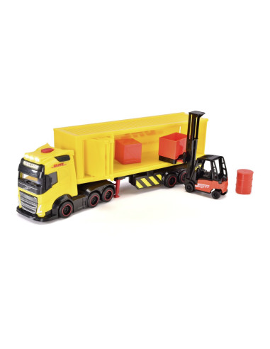 VV-203747018,Dickie Set Camion Dhl Si Stivuitor Cu Sunete Si Lumini 35cm