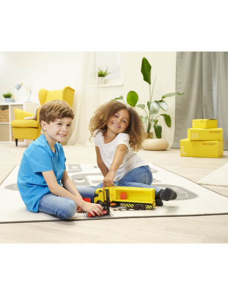 VV-203747018,Dickie Set Camion Dhl Si Stivuitor Cu Sunete Si Lumini 35cm