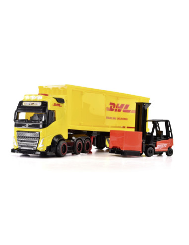 VV-203747018,Dickie Set Camion Dhl Si Stivuitor Cu Sunete Si Lumini 35cm