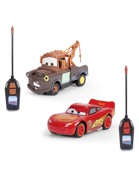 VV-203084036,Jada Cars Set 2 Masinute Cu Telecomanda Fulger Mcqueen Si Mater Scara 1:32