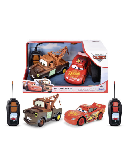 VV-203084036,Jada Cars Set 2 Masinute Cu Telecomanda Fulger Mcqueen Si Mater Scara 1:32