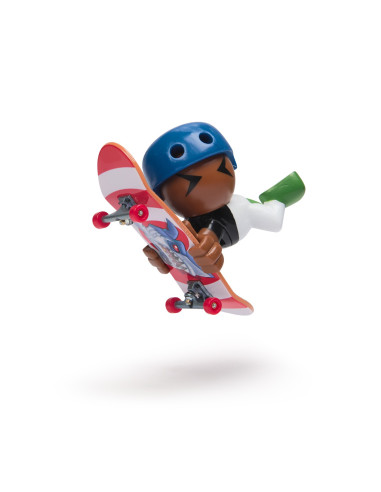 VV-6071061_20148776,Tech Dech Sk8 Crew Pachet 2 Seturi Placa Si Figurina 9.6cm Sapca Neagra Si Casca Albastra