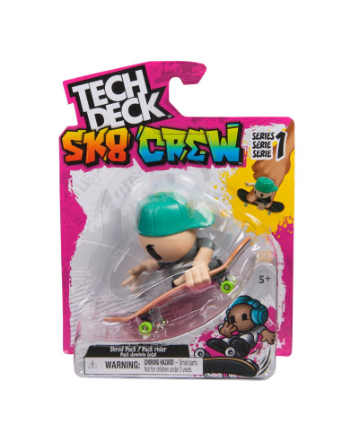 VV-6071054_20148753,Tech Dech Sk8 Crew Pachet Placa Si Figurina 9.6cm Sapca Verde
