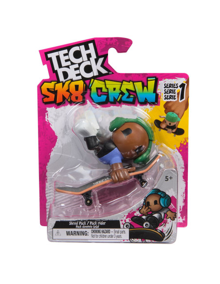 VV-6071054_20149434,Tech Dech Sk8 Crew Pachet Placa Si Figurina 9.6cm Casti Verzi