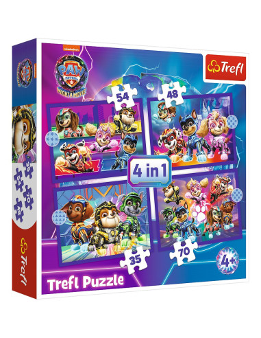 VV-34621,Puzzle Trefl 4in1 Patrula Catelusilor Mighty Movie Eroii