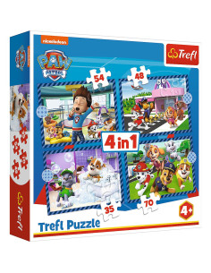 VV-34650,Puzzle Trefl 4in1 Patrula Catelusilor Activitatile Zilnice Ale Echipei