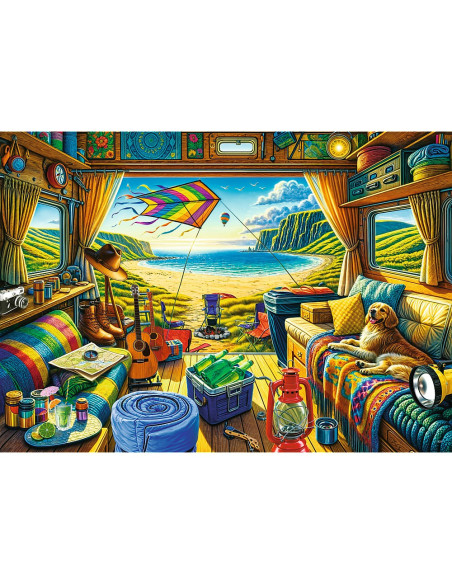 VV-10851,Puzzle Trefl 1000 Premium Plus Tea Time Calatorie Cu Caravana