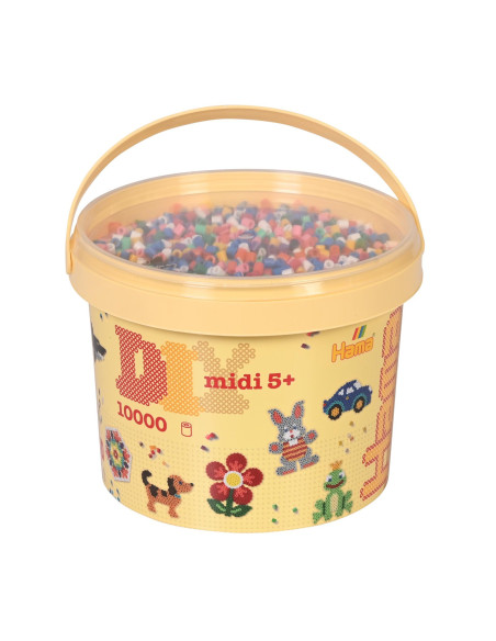 Ha180-00,Galeata cu 10000 margele de calcat Hama midi mix de 10 culori uzuale (mix-00)