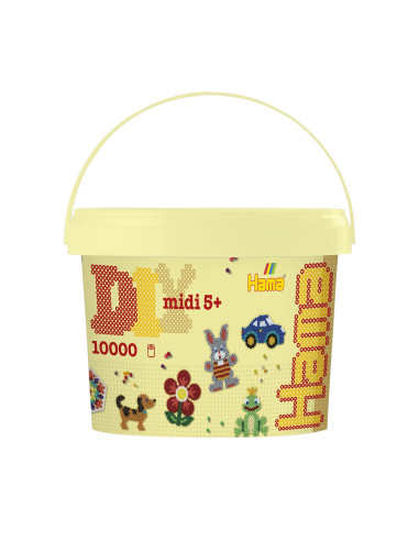 Ha180-51,Galeata cu 10000 margele de calcat Hama midi mix de 6 culori neon (mix-51)