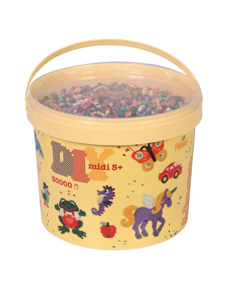 Ha181-67,Galeata cu 30000 margele de calcat Hama midi mix de 22 culori (mix-67)