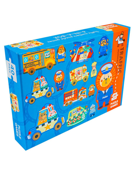 ROB-ZSB-1301,Puzzle din lemn - Vehicule/Trafic