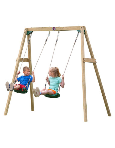 PLUM27509,Leagan din lemn pentru 2 copii Double Swing Set Plum