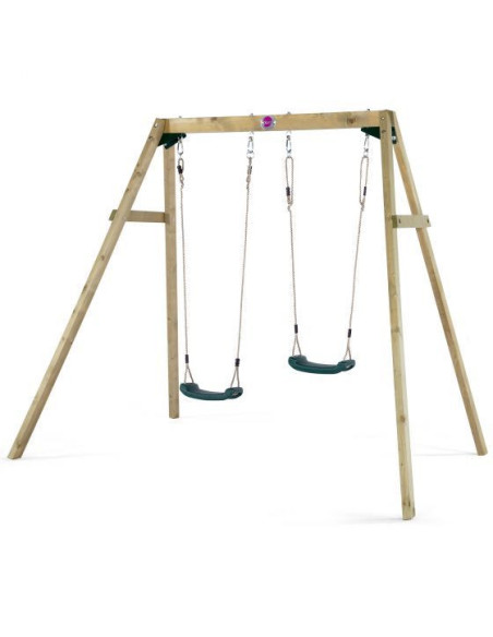 PLUM27509,Leagan din lemn pentru 2 copii Double Swing Set Plum