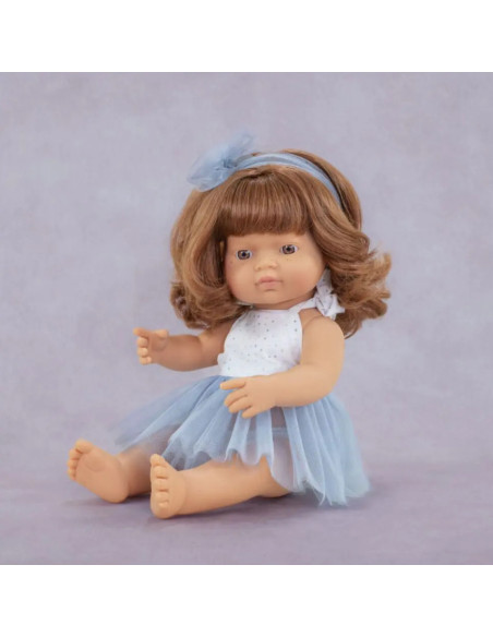 ML33203,Papusa fetita caucazian roscata 38 cm in rochita, corp parfumat, colectia My Friends and Me