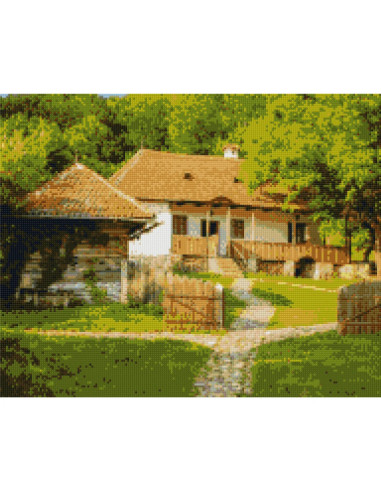 GBN503_4050,Goblen cu Diamante patrate, 40x50 cm, Casa Prințului Charles din Transilvania, GBN-503