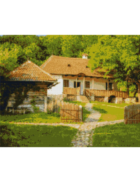 GBN503_4050,Goblen cu Diamante patrate, 40x50 cm, Casa Prințului Charles din Transilvania, GBN-503