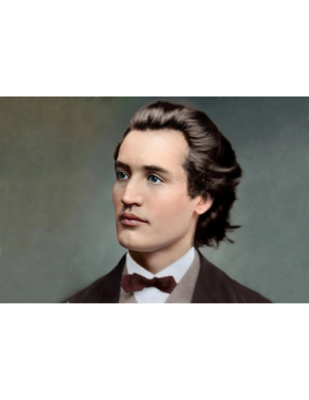 GBN494_4050,Goblen cu Diamante patrate, 40x50 cm, Mihai Eminescu, GBN-494