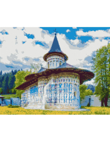 GBN488_4050,Goblen cu Diamante patrate, 40x50 cm, Manastirea Voronet, GBN-488