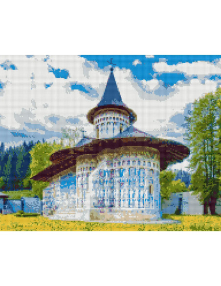 GBN488_4050,Goblen cu Diamante patrate, 40x50 cm, Manastirea Voronet, GBN-488