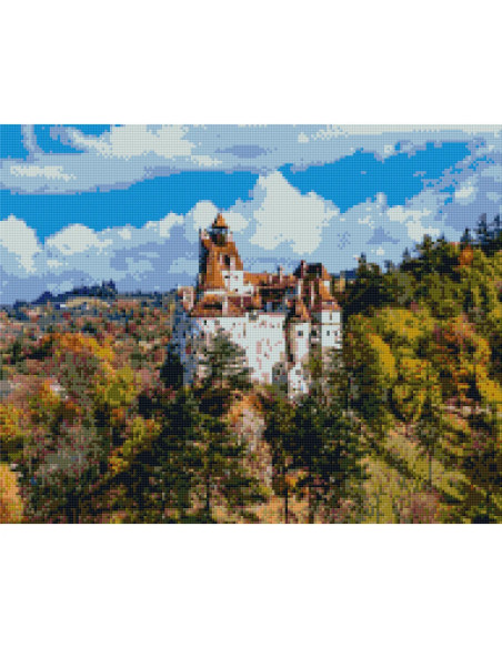 GBN459_4050,Goblen cu Diamante patrate, 40x50 cm, Castelul Bran, GBN-459