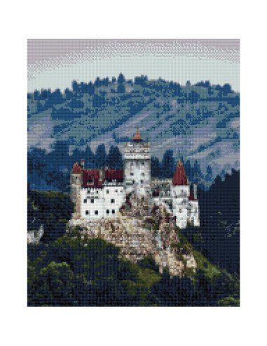GBN458_4050,Goblen cu Diamante patrate, 40x50 cm, Castelul Bran, GBN-458
