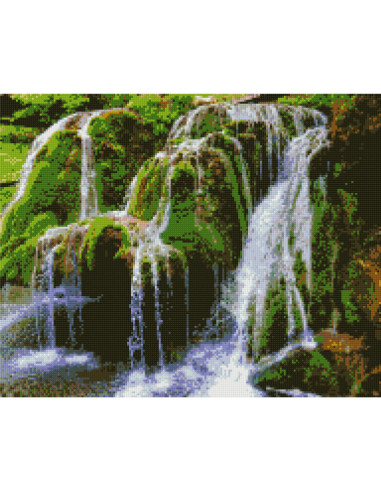 GBN457_4050,Goblen cu Diamante patrate, 40x50 cm, Cascada Bigar, GBN-457