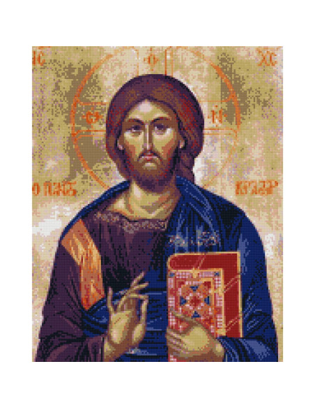 GBN330_4050,Goblen cu Diamante patrate, 40x50 cm, Iisus Hristos, GBN-330