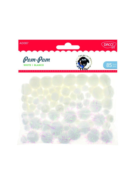 AD087,Acceorii craft DACO - AD087 pom pom blanco AD087,Acceorii craft DACO - AD087 pom pom blanco