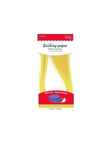 Hartie quilling Daco HQ100G, 42.5x0.5 cm, 100 fasii, Galben