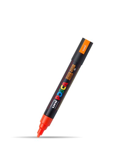 Marker UNI Posca PC-5M, 1.8 - 2.5 mm, Portocaliu fluorescent