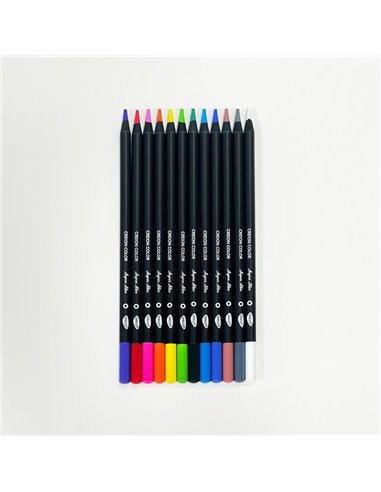 Creioane colorate Daco CC412N Black&White, 12 culori