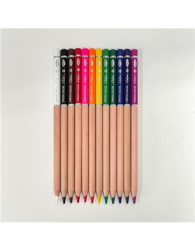 Creioane colorate Daco CC412A nature, 12 culori