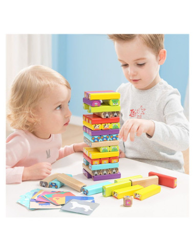 TPB5153,Turnuletul din lemn cu Animale 4 in 1