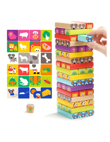 TPB5153,Turnuletul din lemn cu Animale 4 in 1