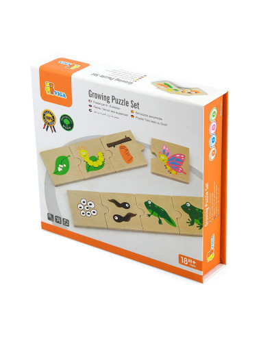 VIG51609,Etapele dezvoltarii, puzzle de asociere din lemn