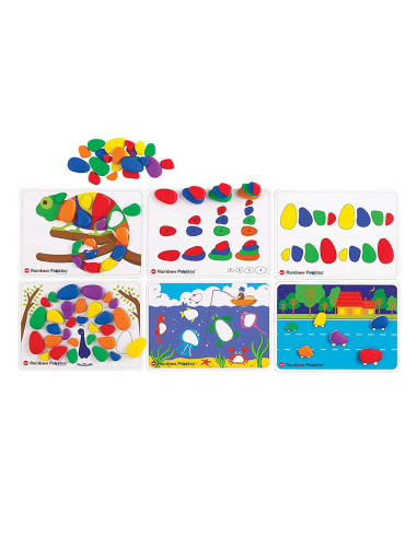 EDX-13206,Rainbow Pebbles, pietricele cu carduri de activitati