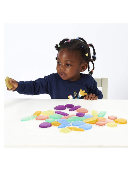 EDX-13228J,Clear Rainbow Pebbles, set 36 de pietricele translucide